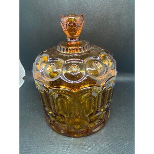 L.E. Smith Moon N Star Jardiniere Amber Medium